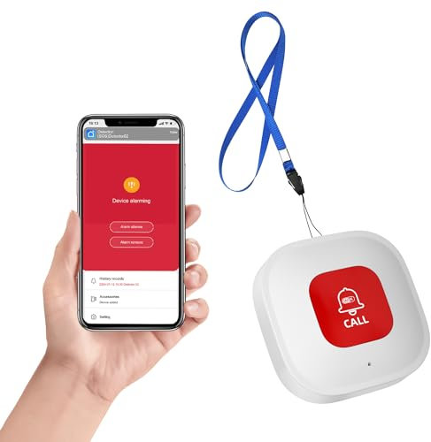 AI Personal Panic Alarms for Elderly, Emergency Wireless Wifi Alarm Panic Call Button, Home SOS Caregiver Pager Alert System for Handicapped, Seniors, Patient, Only Supports 2.4GHz Wi-Fi