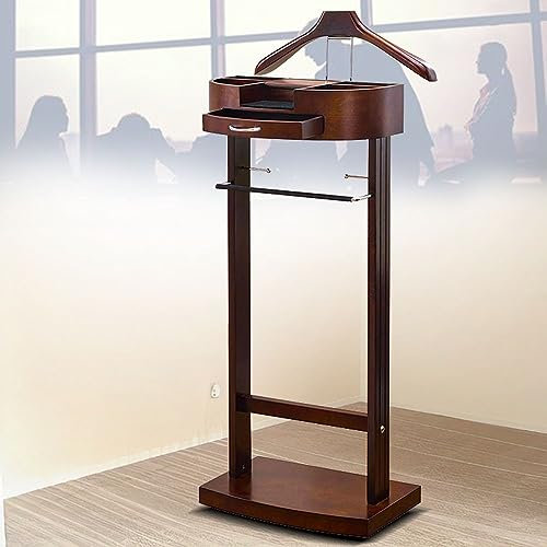 Kleiderständer aus Holz mit Schubladen und Kleiderbügel, freistehend, für Damen und Herren, faltenfrei, zur Aufbewahrung von Anzügen und Mänteln