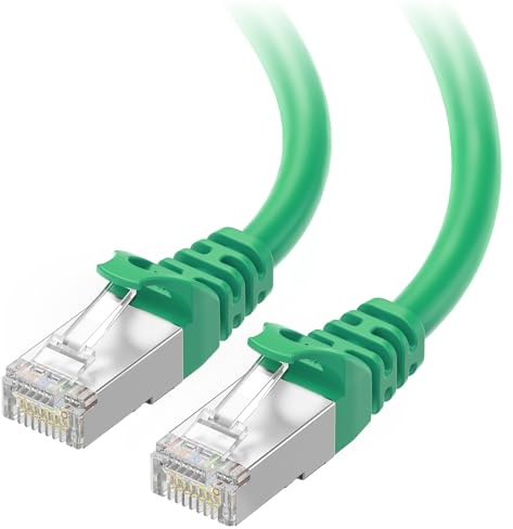 Cable Matters 10Gbps Snagless Shielded Cat 6A Ethernet Cable, 20ft, Green | S/FTP Shielded, 26 AWG Bare Copper, 550MHz Bandwidth, Gold-Plated RJ45, Cat 6A Cable, Ethernet Cord