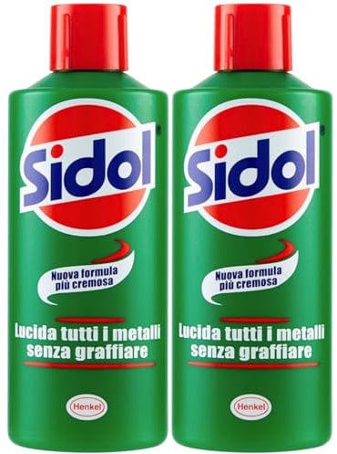 Sidol Metallpolitur 150 ml – 2er Pack – Politur für Kupfer, Messing, Aluminium, Chrom & Edelstahl – Chrompolitur & Metallreiniger für Haushalt & Autozubehör