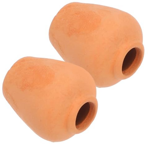 Milisten Miniature Terracotta Plant Pots 2pcs, Mini Clay Red Pottery Planters for Dollhouse, Small Flower Pots for Desktop and DIY Micro Succulent Plants