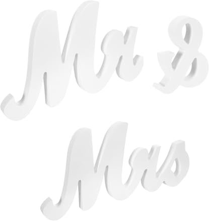 Mr & Mrs Deko Hochzeit, Holz Hochzeitsdeko Tisch Hochzeit Deko, Weiß Mr und Mrs Tischdekohochzeit Just Married Dekohochzeit (Holzfarbe)