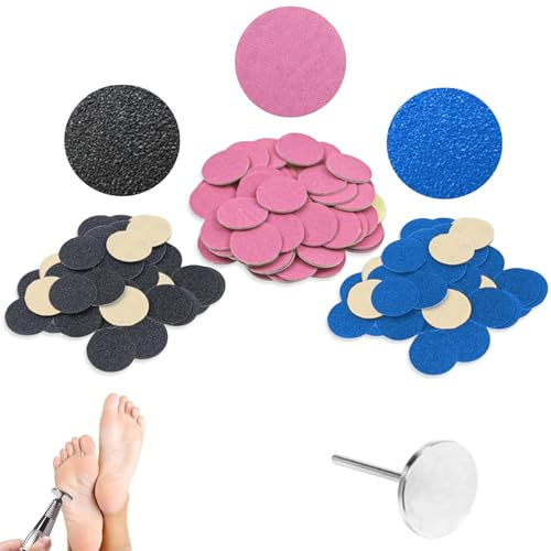 Schleifscheibe Pediküre, 150 Stück Ersatz-Schleifpapier Feet Grinder 25mm | Schleifpads Fusspflege Set, Pediküre,mit Ebene Achse, für Rissige Fersen Harte,Tote Haut