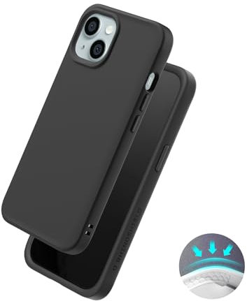 RhinoShield Hülle kompatibel mit [iPhone 15] | SolidX – Schlankes, verstärktes Schutzcase mit stoßdämpfendem Design und 3,5 m Fallschutz – Schwarz