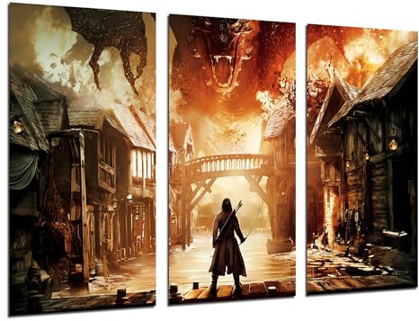 Pictures Camera Set of 3 Decorative Wall Posters, Living Room Decor, Modern, Bedrooms, Room, The Lord of the Rings, The Hobbit, (97 x 62 cm)