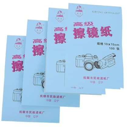 Kisangel 400 Sheets Microscope Cleaning Tissue Portable Dry Lens Cleaning Paper for Camera Camcorder Optical Glasses with Fingerprint and Stain Removal High Grade Absorbent Material for