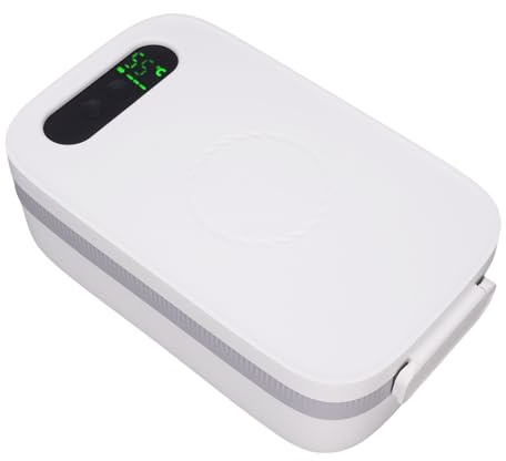 Sxhlseller Portapranzo Riscaldato Portatile, Scaldavivande in Acciaio Inossidabile 304 con Batteria da 14000 MAh, Scaldavivande Elettrico Senza Fili per Auto, Lavoro, Picnic e Viaggi