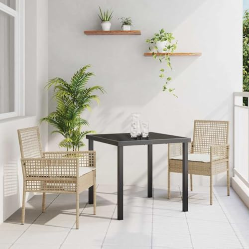 Mimdixy Verandastühle Bistrostuhl,Gartenstuhl 2 pcs Beige 53 x 60 x 85 cm Poly-Rattan