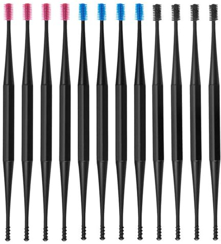LOORGVEL Outil de Nettoyage des Oreilles Nettoyage Doux en Silicone Double Embout 12pcs, Cuillère Nettoyante Légère et Sûre la Maison Bureau
