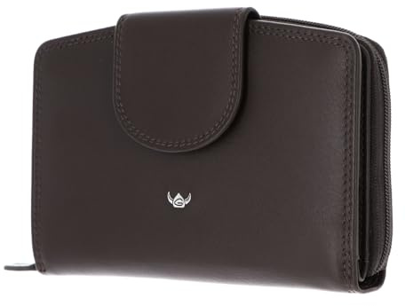 Golden Head Leder Geldbörse Polo RFID Protect Damenbörse mit RV 3319 Dunkelbraun