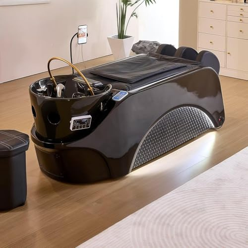 Head Spa Lit de shampooing avec lumières LED et système de circulation d'eau pour salon et spa
