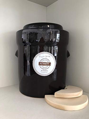 Gärtopf, Sauerkrauttopf 5 Ltr. + Beschwerungssteine braun