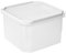 TATAY - Contenedor de alimentos cuadrado con tapa flexible blanca, libre de BpA, capacidad 2.9 L