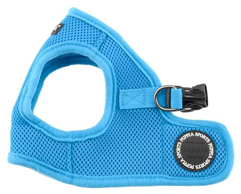 Puppia Hundegeschirr für kleine und mittelgroße Hunde - weiche Weste in vielen Farben - Auch als Welpengeschirr verwendbar -Antizuggeschirr für Hunde, Himmelblau, XXL