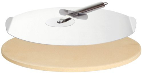 PaellaWorld 9813 Pizzastein-Set o 33cm mit Blech o 33 cm und Pizzaschneider