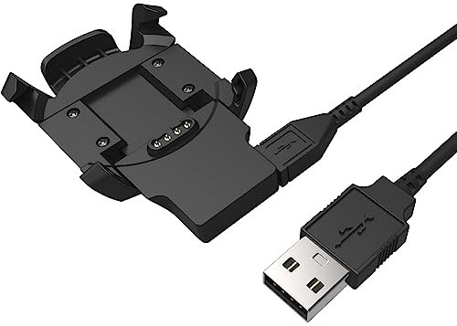 TUSITA Cargador Compatible con Garmin Fenix 3, Fenix 3 Sapphire, Fenix 3 HR, Quatix 3, Tactix Bravo, D2 Bravo Smartwatch - Cable de Carga USB Clip 3,3ft 100cm - Accesorios para Fitness Tracker