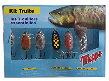 MEPPS - Kit Truite - Coffret de 7 Cuillers Essentielles pour La Truite