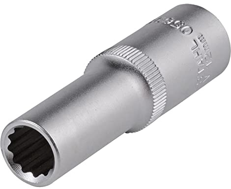 SW-Stahl 05632-12SB Tiefer Steckschlüsseleinsatz - 1/2 Zoll 12-kant 12 mm | Extra lange Ausführung 78 mm - Aus hochwertigem Chrom-Vanadium-Stahl - Verchromte Oberfläche für Premium Qualität