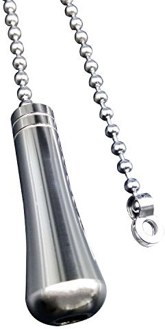 LumenTY Teardrop Light Pull – 80cm Brass Plated for Bathroom Cord Pull - Chrome