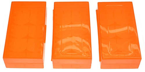 Armerah 18650/16340/CR123A eCig Battery Protective Case Opaque Plastic 3 Pack Orange