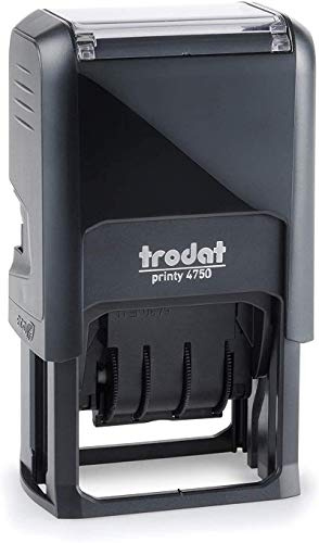 Trodat Printy 4750/L2 Datumsanzeige mit Handbuch, PAGATO, selbstfärbend, blau/rot