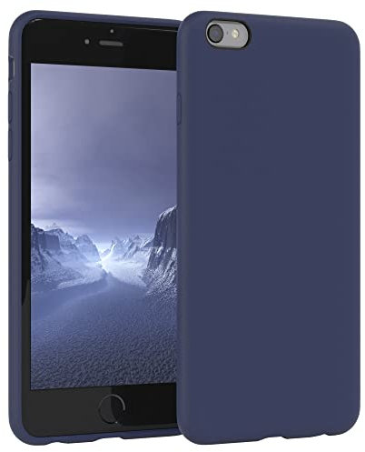 EAZY CASE Premium Silikon Handyhülle kompatibel mit iPhone 6 / 6S, Slimcover mit Kameraschutz und Innenfutter, Silikonhülle, Schutzhülle, Bumper, Handy Case, Hülle, Softcase, Nachtblau, Blau