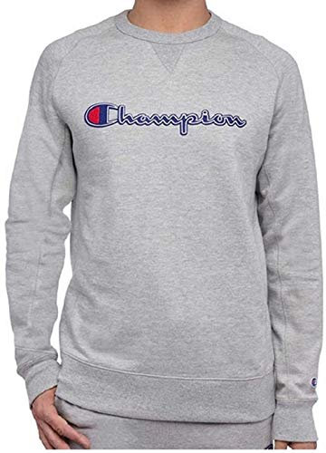 Champion Felpa Girocollo in Pile da Uomo (Grigio, Grigio, XX-Large