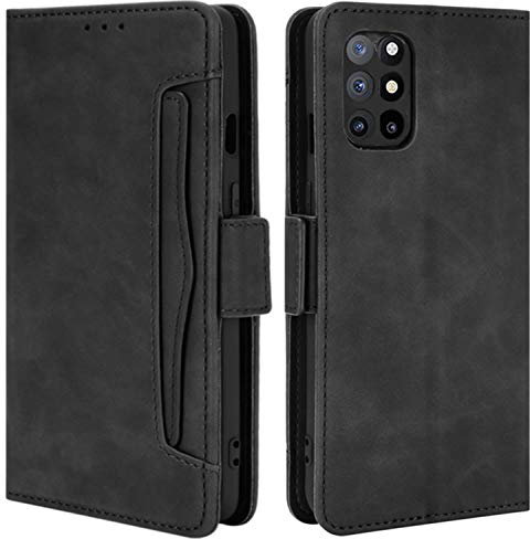 HualuBro Handyhülle für OnePlus 8T Hülle Leder, Flip Case Cover Stoßfest Klapphülle Handytasche Schutzhülle für OnePlus 8T Tasche (Schwarz)