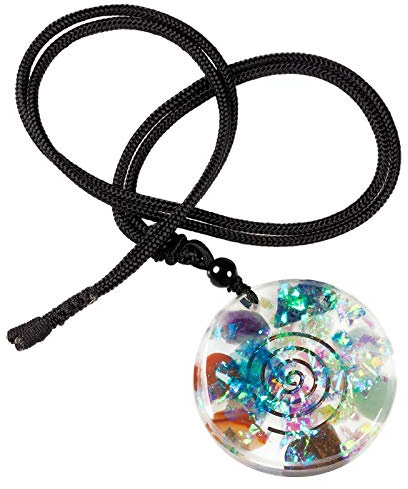mookaitedecor 7 Chakra Halskette Heilsteine Anhänger für Damen und Herren mit verstellbarem Kette 46-60cm, Chakra Schmuck Glücksstein Kette für Spirituelle, Meditation, Amulett