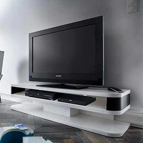 Möbel Akut TV Board Lowboard TV-Schrank Junior TV-Bank MDF weiß schwarz matt lackiert 151 cm