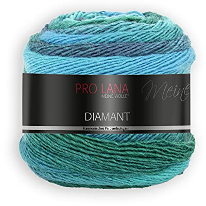Pro Lana/theofeel Lana Diamant color 80, harmonische Farberlaufswolle zum Stricken oder Häkeln für Nadelstärke 3,5-4,5 mm, 2784870, 150g, 525m, Nadelstärke 3,5-4,5mm