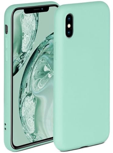 ONEFLOW Soft Case für iPhone X/iPhone XS Hülle aus Silikon mit Kameraschutz, Silikonhülle mit erhöhtem Schutz fürs Display, Backcover Schutzhülle, weiche Handyhülle, Mint