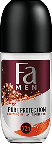 FA Men Anti-Transpirant Roll-On Pure Protection mit Guarana-Duft, 72h Schutz, 50 ML