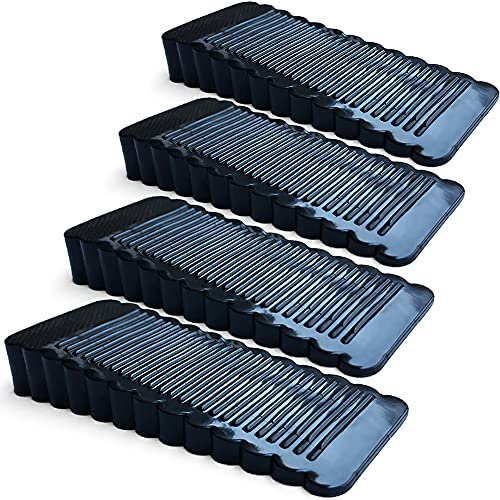 Oksdown 4 Pack Black Rubber Door Stopper Wedge Thin and Small Non Slip Plug Discrete Heavy Soft Silicone Door Stops for Indoor Cupboard Shower Kitchen Floor Doorstop