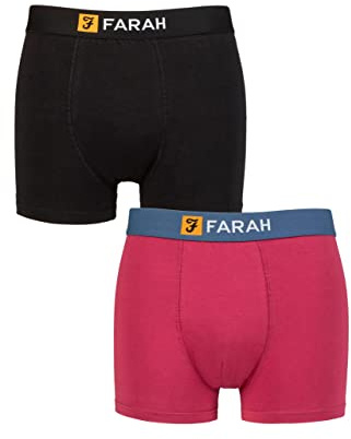 Farah Mens Cotton Classic Fitted Trunks Pack of 2