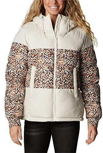 Columbia Pike Lake 2 Hooded Insulated Jacket, Doudoune À Capuche Femme, Chalk/Warm Copper Terrain Print, Taille L