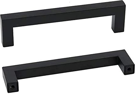 10 tiradores para armario, distancia entre orificios de 64 mm, modernos tiradores cuadrados de acero inoxidable, para muebles, reutilizables, para cajones de cocina, armarios