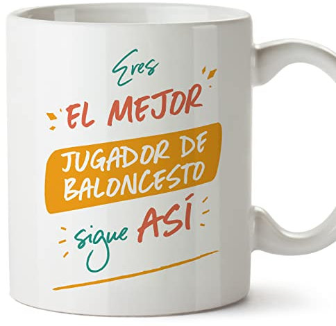 MUGFFINS Tazas para JUGADOR DE BALONCESTO hombre - En Español - Eres el mejor sigue así! - 11 oz / 330 ml - Regalo original y divertido