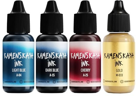 KAMENSKAYA Alcohol Ink Set #2: Farbkombination von Alkoholtinten, 4 Stück. Je 15 ml