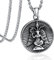 Bandmax Satan Luzifer Kette Männer Edelstahl Panzerkette Leviathan Kreuz Kette Anhänger mit Baphomet Satan Standbild Baphomet Kette Punk Gothic Schmuck Länge 55CM+5CM
