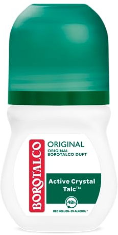 Borotalco Deo Roll-On Original 6x50 ml - Formel mit Active Crystal Talc für dreifachen Schutz gegen Schweiß - 0% Alkohol - Deodorant - Deo Herren & Deo Damen - Deo Stick - Deoroller Herren & Damen