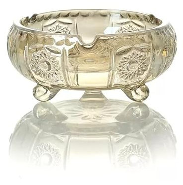 Cendrier de bureau en verre de cristal cendrier texturé en relief cendrier rond salon mignon petit cendrier transparent décoration de table basse cendrier cigarettes (couleur : 002)