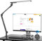AmazLit Schreibtischlampe, Schreibtischlampe LED Dimmbar 12W, Doppelte Lichtquelle Schwenkarm Architektenlampe, Einstellbare Farbtemperatur Tischlampe Klemme,Bürolampe mit Fernbedienung