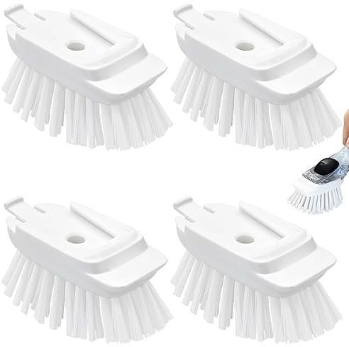 RIMAY New Brush Refills for OXO New Soap Dispensing Dish Brush - 4 Pack Dish Brush Cleaning Soap Dispensing Head Replacement for Scrubber