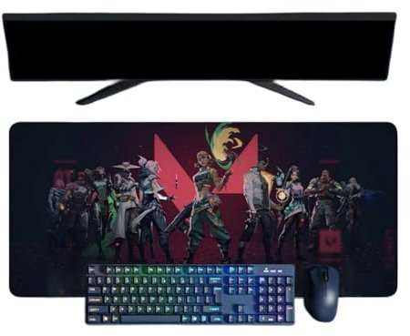 Valorant XXL Multifunction Anime Gaming Mouse Pad, 800 x 300 mm, 3 mm Office Non-Slip Textured Surface for Computer Gamer, Office, Home and Laptops (ButkUs-102)