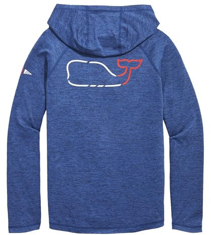 vineyard vines Herren OTG Whale Outline Langarm Harbor Hoodie Tee, Nautical Navy Heather, X-Small