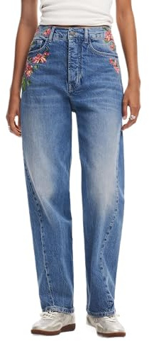 Desigual Jeans da Donna Lunghi da Donna, Blu, 40