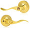 XFORT Cabriole Entrance Knob Set Polished Brass, Door Knob with Lock for Internal Wooden Doors, Complete Set with Tubular Latch and 3 Keys