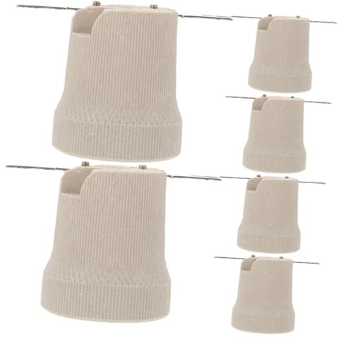 Garneck 6St E27 Lampenfassung aus Keramik Ersatzteile für Lampen Halterung für Wandleuchten E Keramik Lampenfassung E Lampenfassung für Keramiklampen Kerzenhalter universelle Steckdose e12