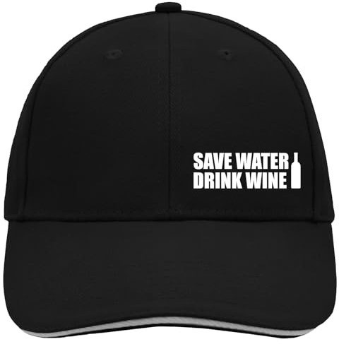 Huuraa Cappy Mütze Save Water Drink Wine Weinflasche Geschenk | Baseballkappe Basecap Kappe Geschenkidee Unisex Baseball Cap